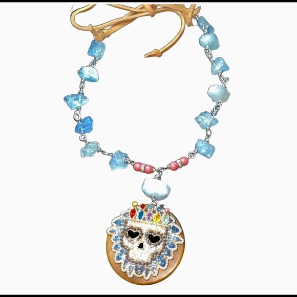 **HOST PICK** Artisan OOAK Sparkly Call the Witch Doctor Necklace in Blue - Picture 1 of 5